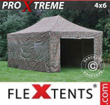 Tenda Dobrável FleXtents Pro Xtreme 4x6m Camuflagem/Militar, incl. 8 paredes...