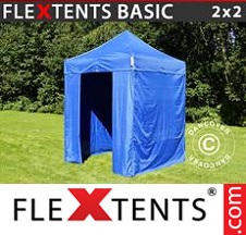 Tenda Dobrável FleXtents Basic 2x2m Azul, incl. 4 paredes laterais
