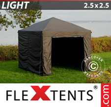 Tenda Dobrável FleXtents Light 2,5x2,5m Preto, incl. 4 paredes laterais - Comprar já!