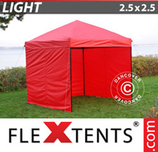 Tenda Dobrável FleXtents Light 2,5x2,5m Vermelho, incl. 4 paredes laterais - Comprar já!