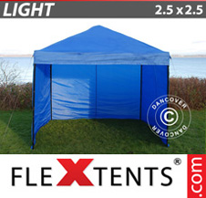 Tenda Dobrável FleXtents Light 2,5x2,5m Azul, incl. 4 paredes laterais - Comprar já!
