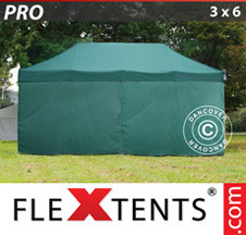 Tenda Dobrável FleXtents PRO 3x6m verde, incl. 6 paredes laterais - Comprar já!