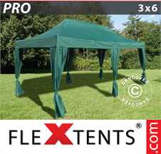 Tenda Dobrável FleXtents PRO 3x6m, inclui 6 cortinas de canto, Verde - Comprar já!