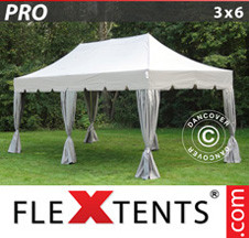 Tenda Dobrável FleXtents PRO Peaked 3x6m Latte, incl. 6 cortinas decorativas - Comprar já!
