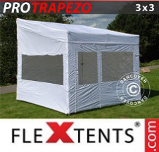 Tenda Dobrável FleXtents PRO Trapezo 3x3m, Inclui 4 paredes laterais - Comprar já!