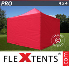 Tenda Dobrável FleXtents PRO 4x4m Vermelho, incl. 4 paredes laterais - Comprar já!