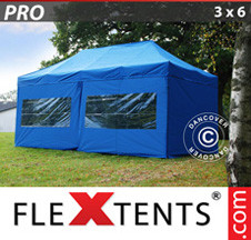 Tenda Dobrável FleXtents PRO 3x6m Azul, incl. 6 paredes laterais - Comprar já!