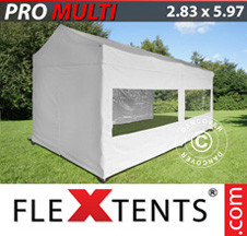 Tenda Dobrável FleXtents PRO Multi 2,83x5,87m Branco, incl. 6 paredes laterais - Comprar já!