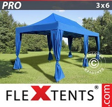 Tenda Dobrável FleXtents PRO 3x6m, inclui 6 cortinas de canto, Azul - Comprar já!