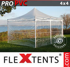 Tenda Dobrável FleXtents PRO 4x4m Transparente, incl. 4 paredes laterais - Comprar já!