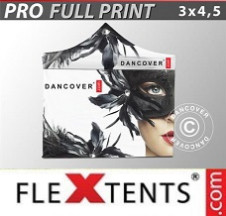 Tenda dobrável FleXtents PRO com impressão digital total 3x4,5m, inclui 4...