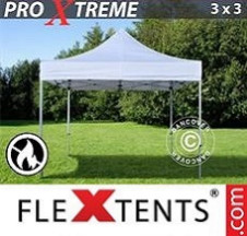 Tenda Dobrável FleXtents Pro Xtreme 3x3m Branco, Retardador de chamas