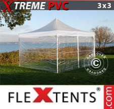 Tenda Dobrável FleXtents Pro Xtreme 3x3m Transparente, incl. 4 paredes laterais