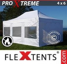 Tenda Dobrável FleXtents Pro Xtreme 4x6m Branco, Retardador de chamas, incl. 4...