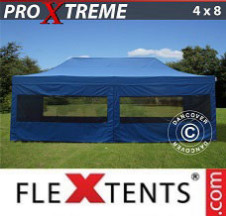 Tenda Dobrável FleXtents Pro Xtreme 4x8m Azul, incl. 6 paredes laterais