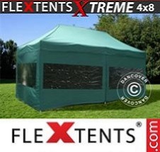 Tenda Dobrável FleXtents Pro Xtreme 4x8m Verde, incl. 6 paredes laterais