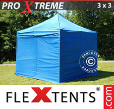 Tenda Dobrável FleXtents Pro Xtreme 3x3m Azul, incl. 4 paredes laterais - Comprar já!