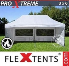 Tenda Dobrável FleXtents Pro Xtreme  3x6m Branco, Retardador de chamas, incl. 6...