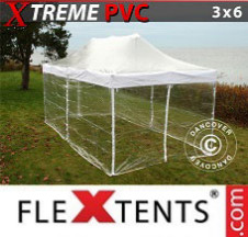Tenda Dobrável FleXtents Pro Xtreme 3x6m Transparente, incl. 6 paredes laterais