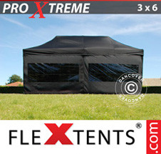 Tenda Dobrável FleXtents Pro Xtreme 3x6m preto, incl. 6 paredes laterais - Comprar já!