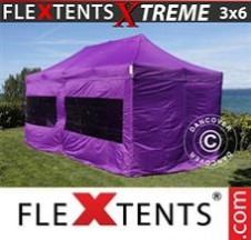 Tenda Dobrável FleXtents Pro Xtreme 3x6m Roxo, incl. 6 paredes laterais