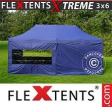Tenda Dobrável FleXtents Pro Xtreme 3x6m Azul escuro, incl. 6 paredes laterais