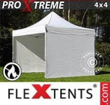 Tenda Dobrável FleXtents Pro Xtreme 4x4m Branco, Retardador de chamas, incl. 4...