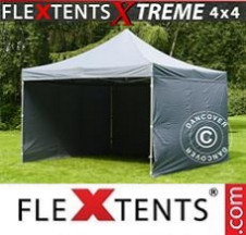 Tenda Dobrável FleXtents Pro Xtreme 4x4m Cinza, incl. 4 paredes laterais