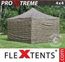 Tenda Dobrável FleXtents Pro Xtreme  4x4m Camuflagem/Militar, incl. 4 paredes...