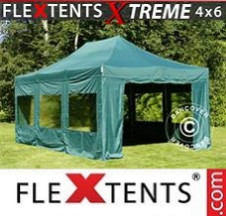Tenda Dobrável FleXtents Pro Xtreme 4x6m Verde, incl. 8 paredes laterais