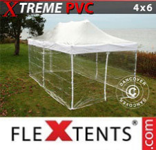 Tenda Dobrável FleXtents Pro Xtreme  4x6m Transparente, incl. 8 paredes laterais
