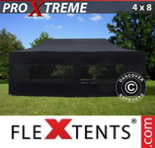 Tenda Dobrável FleXtents Pro Xtreme 4x8m Preto, incl. 6 paredes laterais